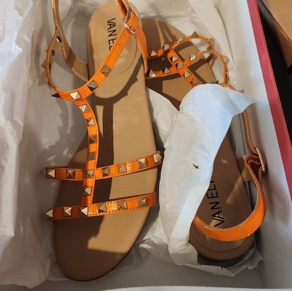 New! 🧡 VANELI - Women's, Brunel Sandal Orange Patent Leather - Size 8.5 - Picture 4 of 5
